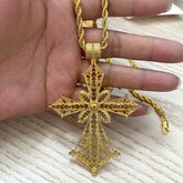 Buy Ethiopian Cross Necklace Twisted Chain – Gold Color African Wedding Party Jewelry Gift for only $4.92 at Flexi Africa!